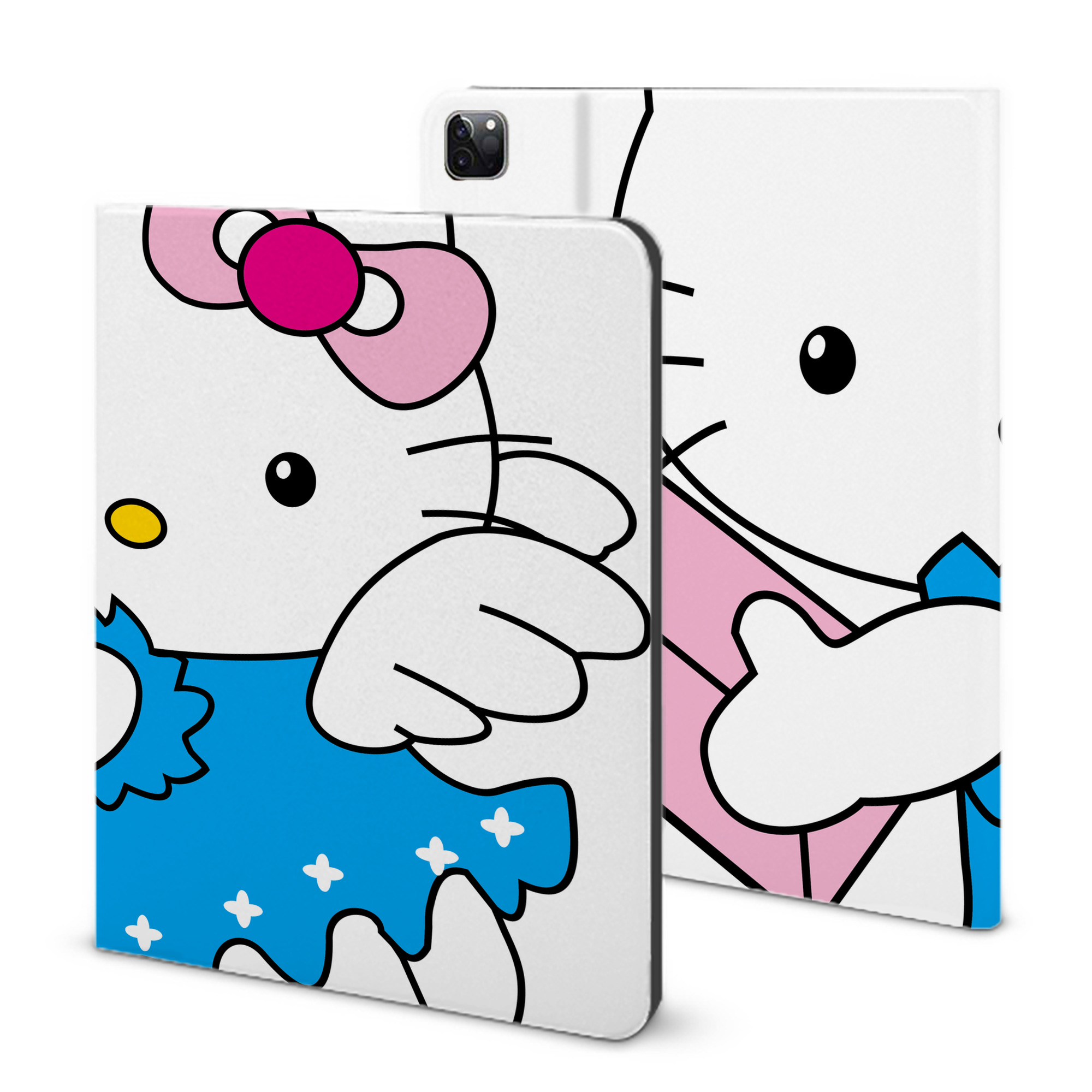 （画像用） Hello Kitty ハローキティ IPad ケース ブック型 PUレザー TPU 耐衝撃 軽量 薄型 ペン収納なし 全面保護 IPad 各モデル対応